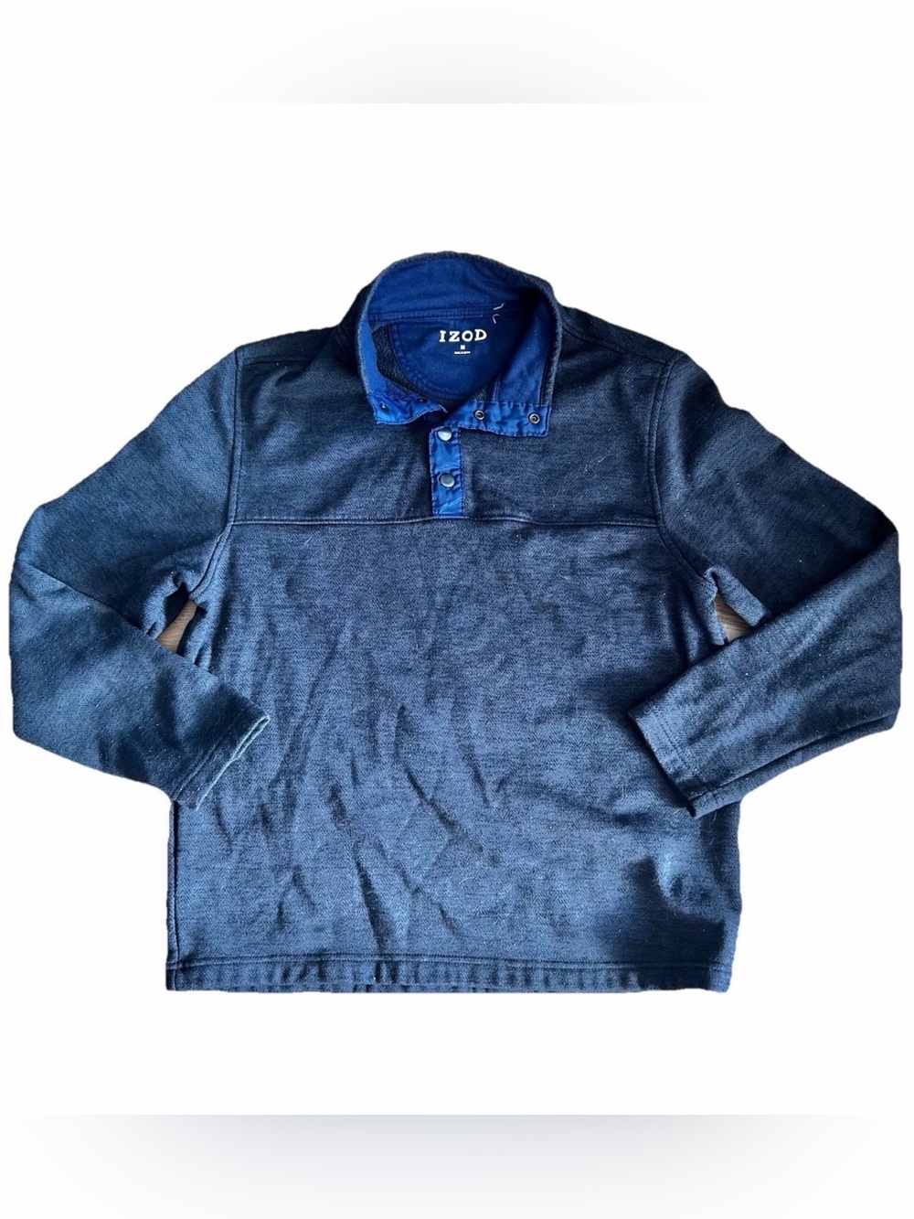 IZOD Men's Charcoal and Navy classic Polo Shirt quarter zip sweatshirt